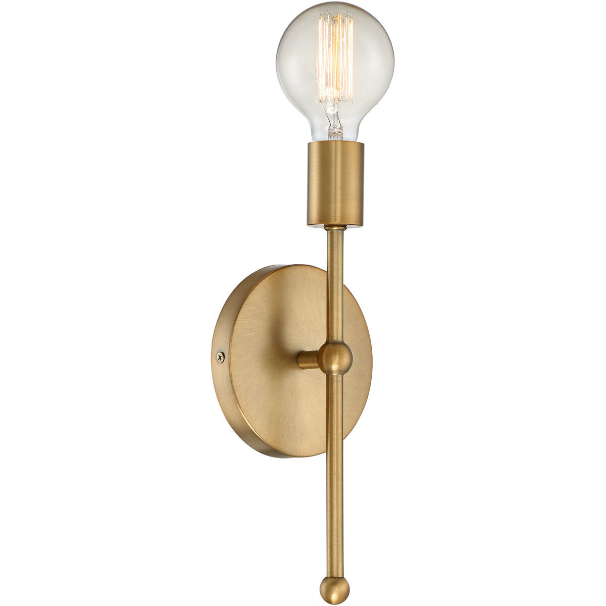 Industrial 1 Light 5.13 inch Natural Brass ADA Wall Sconce Wall Light in Warm Brass